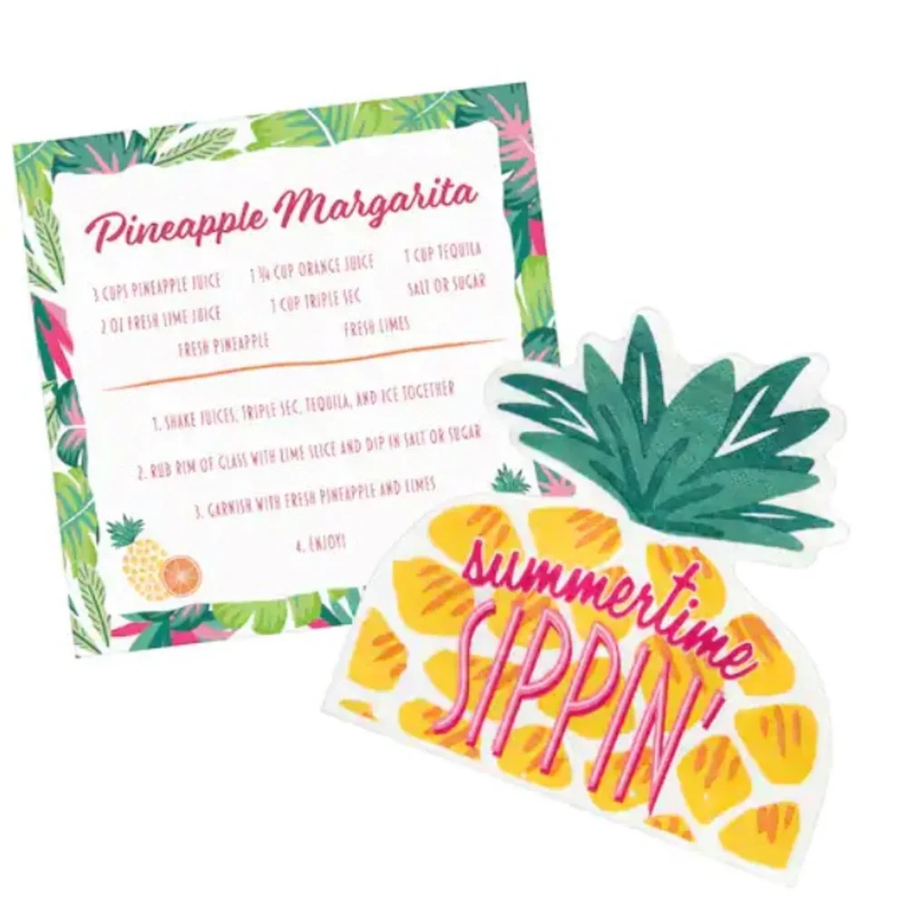 Assortment of tropical themed cocktail party napkins.